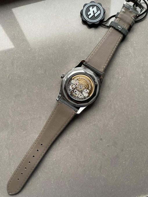 Replica PATEK PHILIPPE Calatrava 6007A-001 SS ZF 1:1 Best Edition Grey Dial on Grey Leather Strap A324CS - Image 10