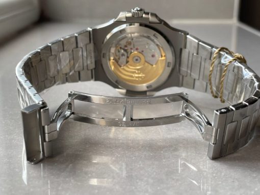 Replica PATEK PHILIPPE Nautilus 5711/1A PPF 1:1 Best Edition Green Textured Dial T Diamonds Bezel on SS Bracelet 324CS V4 - Image 14