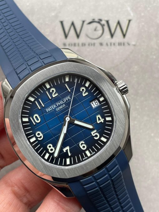 Replica PATEK PHILIPPE Aquanaut 5168G 42mm SS ZF 1:1 Best Edition Blue Dial on Blue Rubber Strap 324CS - Image 3