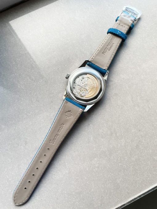Replica PATEK PHILIPPE Calatrava 6007A-001 SS ZF 1:1 Best Edition Blue Dial on Blue Leather Strap A324CS - Image 12