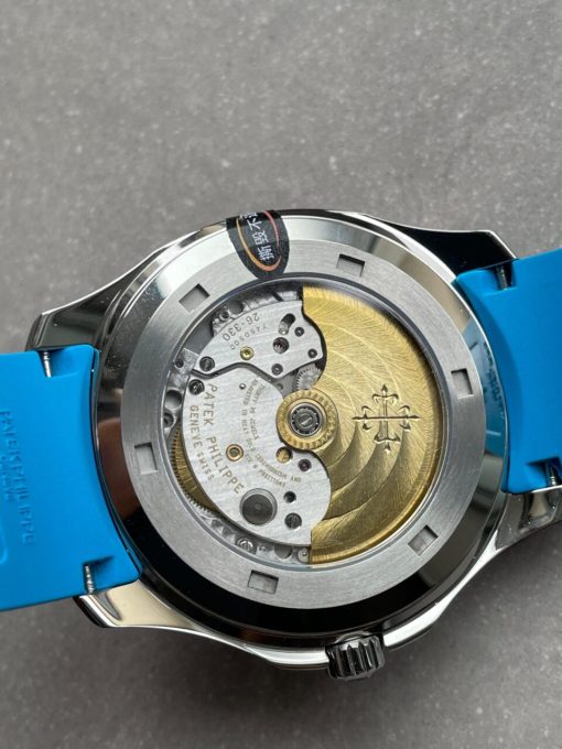 Replica PATEK PHILIPPE Aquanaut 5168G 42mm SS 3KF 1:1 Best Edition Black Dial on Light Blue Rubber Strap A324 V2 - Image 7