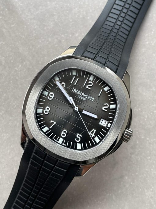 Replica PATEK PHILIPPE Aquanaut 5167 SS 3KF Best Edition Gray Dial on Black Rubber Strap A324 Super Clone V2 - Image 4