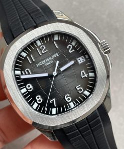 Replica PATEK PHILIPPE Aquanaut 5167 SS 3KF Best Edition Gray Dial on Black Rubber Strap A324 Super Clone V2