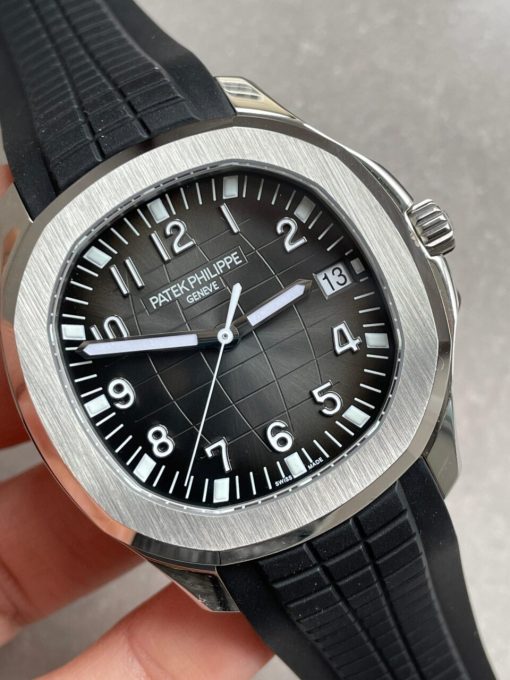 Replica PATEK PHILIPPE Aquanaut 5167 SS 3KF Best Edition Gray Dial on Black Rubber Strap A324 Super Clone V2
