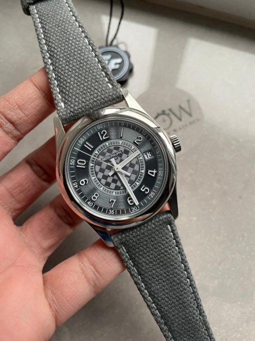 Replica PATEK PHILIPPE Calatrava 6007A-001 SS ZF 1:1 Best Edition Grey Dial on Grey Leather Strap A324CS - Image 2