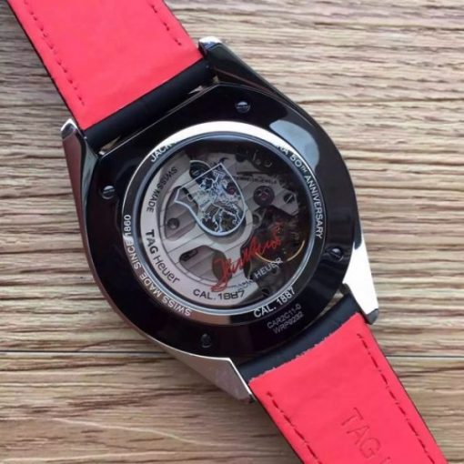 Replica Tag Heuer Carrera 1887 Chrono V6F Gray/Silver Dial Black Leather Strap CAL1887 - Image 7