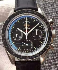 Replica Omega Speedmaster MoonWatch 1957 Black Dia Leathe Manual Winding