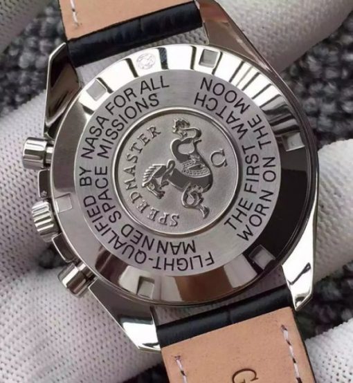 Replica Omega Speedmaster MoonWatch 1957 Black Dia Leathe Manual Winding - Image 6