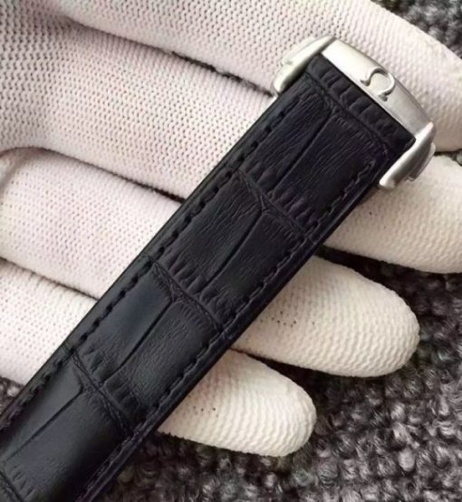 Replica Omega Speedmaster MoonWatch NASA SS Black Dial Leather Strap Manual Winding - Image 7