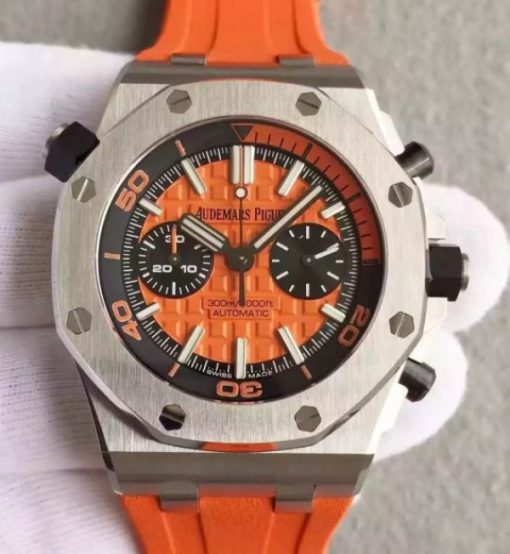 Replica Audemars Piguet JF Royal Oak Offshore Diver Chronograph Orange Rubber Strap A3126
