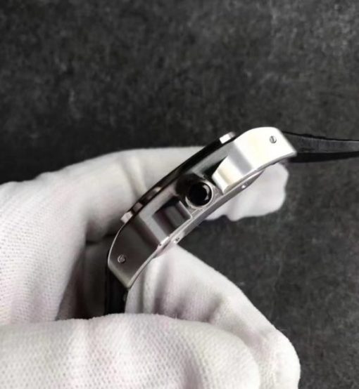 Replica Cartier Santos 100 33mm SS White Dial Black Leather Strap SEIKO NH05A - Image 3