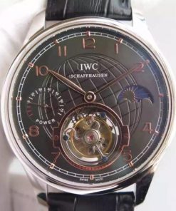 Replica IWC TF Portuguese Tourbillon Moonphase Leather Strap