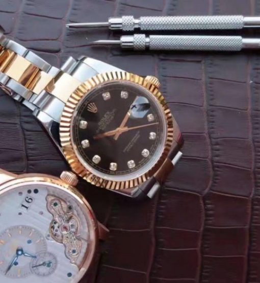 Replica Rolex Noob DateJust 126333 YG Wrapped Black Dial - Image 8