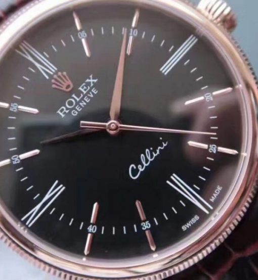 Replica Rolex MK Cellini Time 50505 RG Rome Leather Strap A3165 - Image 8