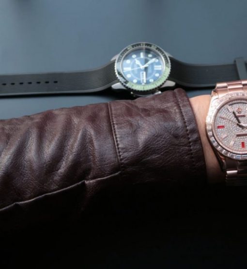 Replica Rolex Noob Day-Date 218399 RG Full Diamonds A3255 - Image 8
