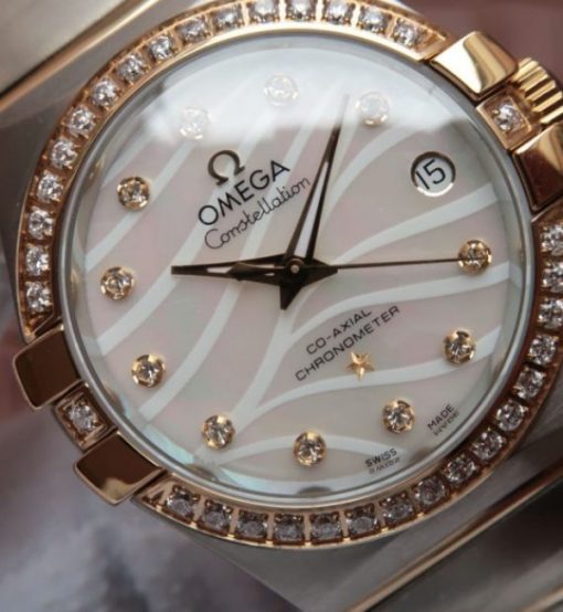 Replica Omega V6 Constellation 123.20.35 Diamonds Bezel White Dial - Image 7
