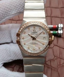 Replica Omega V6 Constellation 123.20.35 Diamonds Bezel White Dial