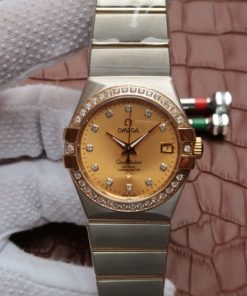 Replica Omega V6 Constellation 123.20.35 Diamonds Bezel YG Dial
