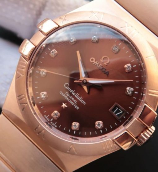 Replica Omega V6 Constellation 123.20.35 RG Case Brown Dial - Image 7