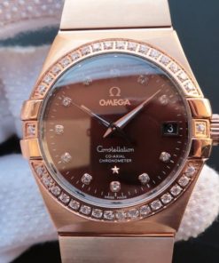 Replica Omega V6 Constellation 123.20.35 RG Case Brown Dial