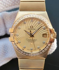 Replica Omega V6 Constellation 123.20.35 YG Case Yellow Dial