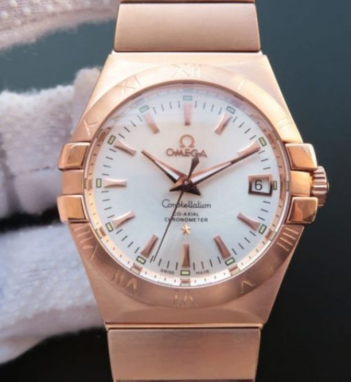 Replica Omega V6 Constellation 123.20.35 RG Case White Dial - Image 4