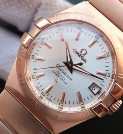 Replica Omega V6 Constellation 123.20.35 RG Case White Dial - Image 7