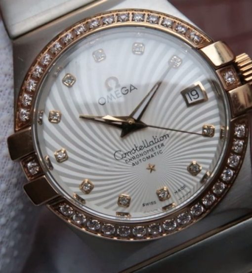 Replica Omega V6 Constellation 123.20.35 SS White Textured Dial - Image 2