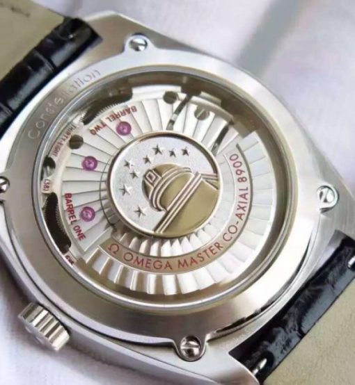 Replica Omega V6 Globemaster Master White Dial Leather Strap A8900 - Image 3