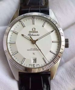 Replica Omega V6 Globemaster Master White Dial Leather Strap A8900