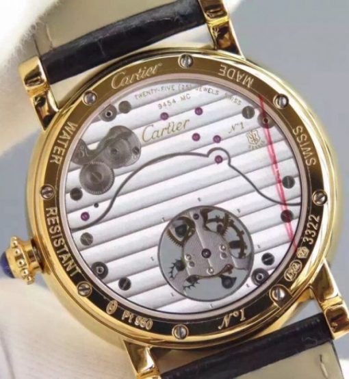 Replica Cartier Rotonde De Cartier Tourbillon YG Leather Strap - Image 6