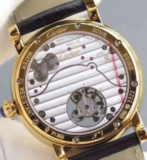 Replica Cartier Rotonde De Cartier Tourbillon YG Diamonds Bezel - Image 4