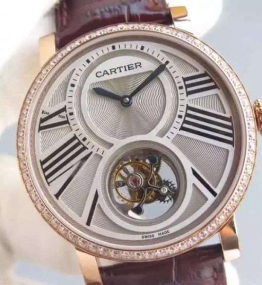 Replica Cartier Rotonde De Cartier Tourbillon RG Diamonds Bezel - Image 2