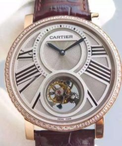 Replica Cartier Rotonde De Cartier Tourbillon RG Diamonds Bezel