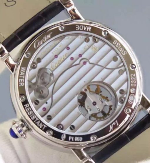 Replica Cartier Rotonde De Cartier Tourbillon Diamonds Bezel Blue Dial - Image 6