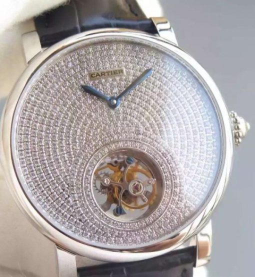Replica Cartier Rotonde De Cartier Tourbillon SS Diamonds Dial - Image 3