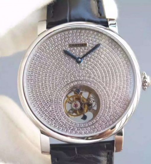 Replica Cartier Rotonde De Cartier Tourbillon SS Diamonds Dial