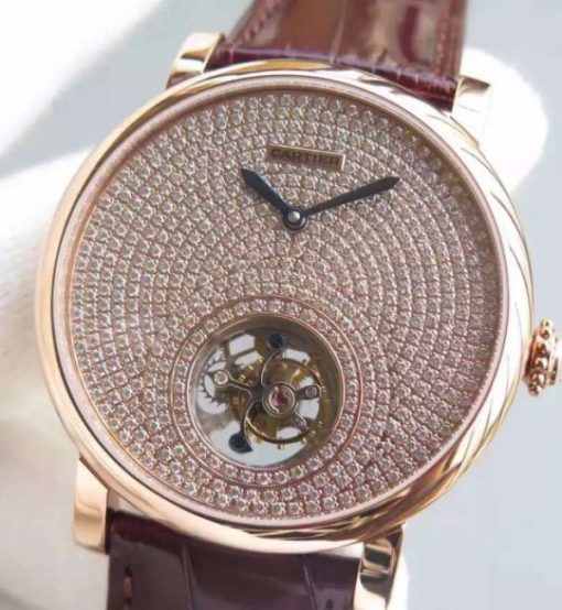 Replica Cartier Rotonde De Cartier Tourbillon RG Diamonds Dial - Image 2