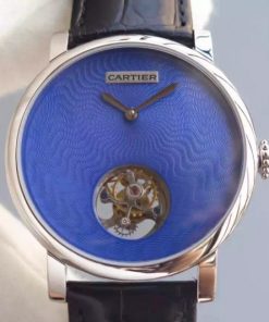 Replica Cartier Rotonde De Cartier Tourbillon SS Blue Dial