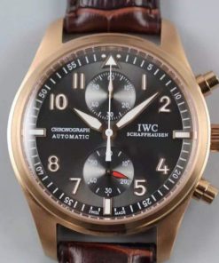 Replica IWC V6 Pilot Chrono IW387805 RG A7750 Gray Dial
