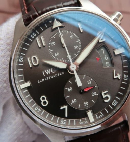 Replica IWC ZF Pilot Chrono SS IW387802 Leather Strap A7750 - Image 3