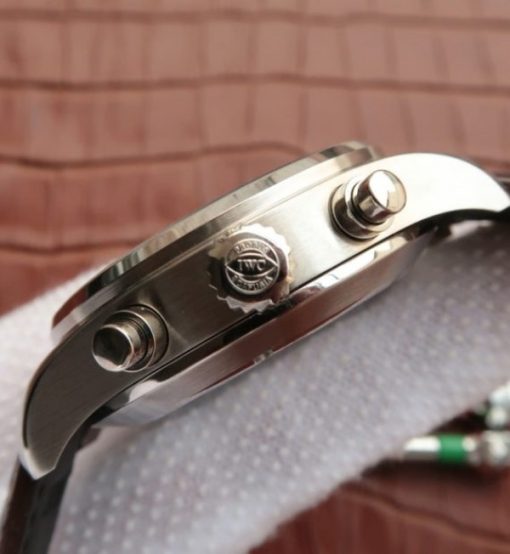 Replica IWC ZF Pilot Chrono SS IW387802 Leather Strap A7750 - Image 4