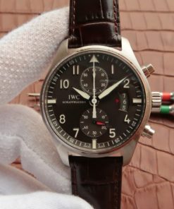 Replica IWC ZF Pilot Chrono SS IW387802 Leather Strap A7750