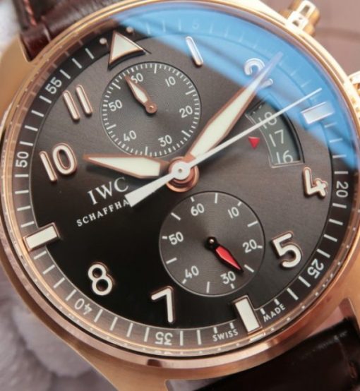 Replica IWC ZF Pilot Chrono RG IW387803 Leather Strap A7750 - Image 3
