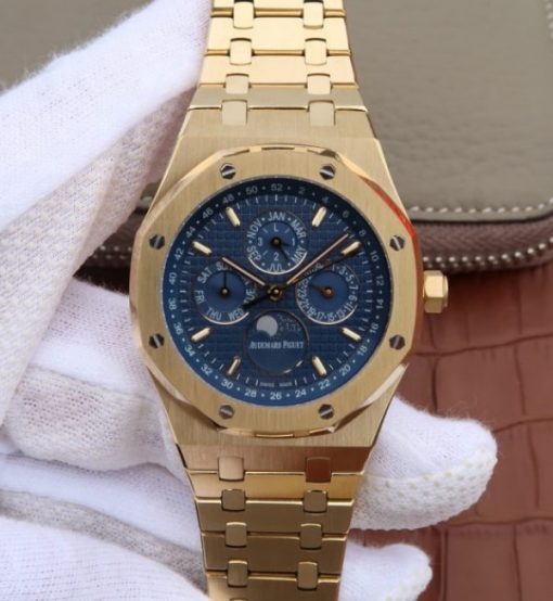 Replica Audemars Piguet JF Royal Oak 41mm 26574 YG Blue Textured Dial A5134