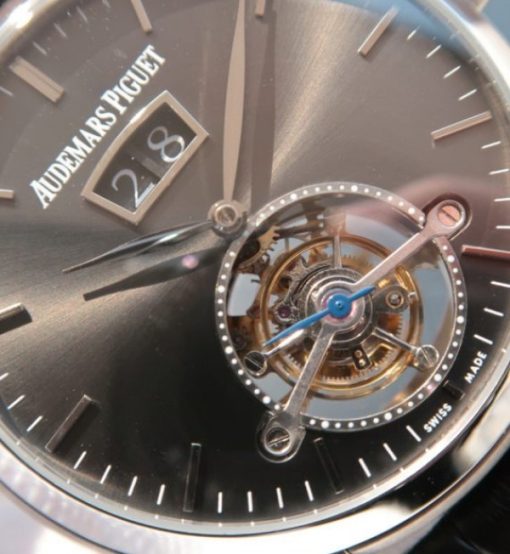 Replica Audemars Piguet TF Jules Tourbillon SS Big Date Black Dial - Image 2
