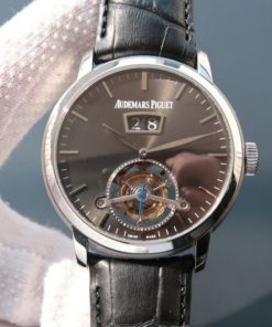 Replica Audemars Piguet TF Jules Tourbillon SS Big Date Black Dial