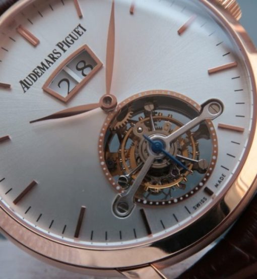 Replica Audemars Piguet TF Jules Tourbillon RG Big Date White Dial - Image 2