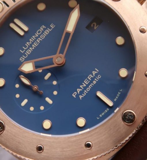 Replica Panerai XF Luminor 1950 PAM671 Bronzo Blue Dial - Image 2
