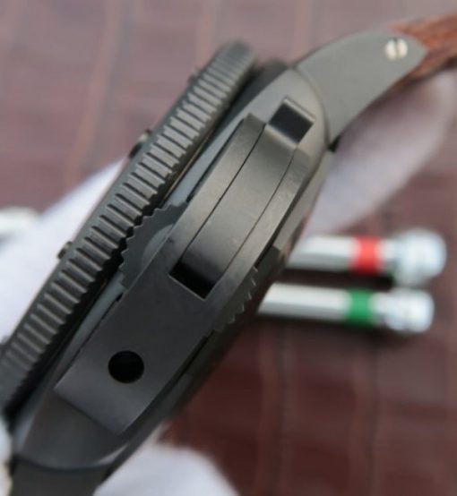 Replica Panerai XF PAM508 Real Ceramic Black Distressed Calfskin Strap - Image 2
